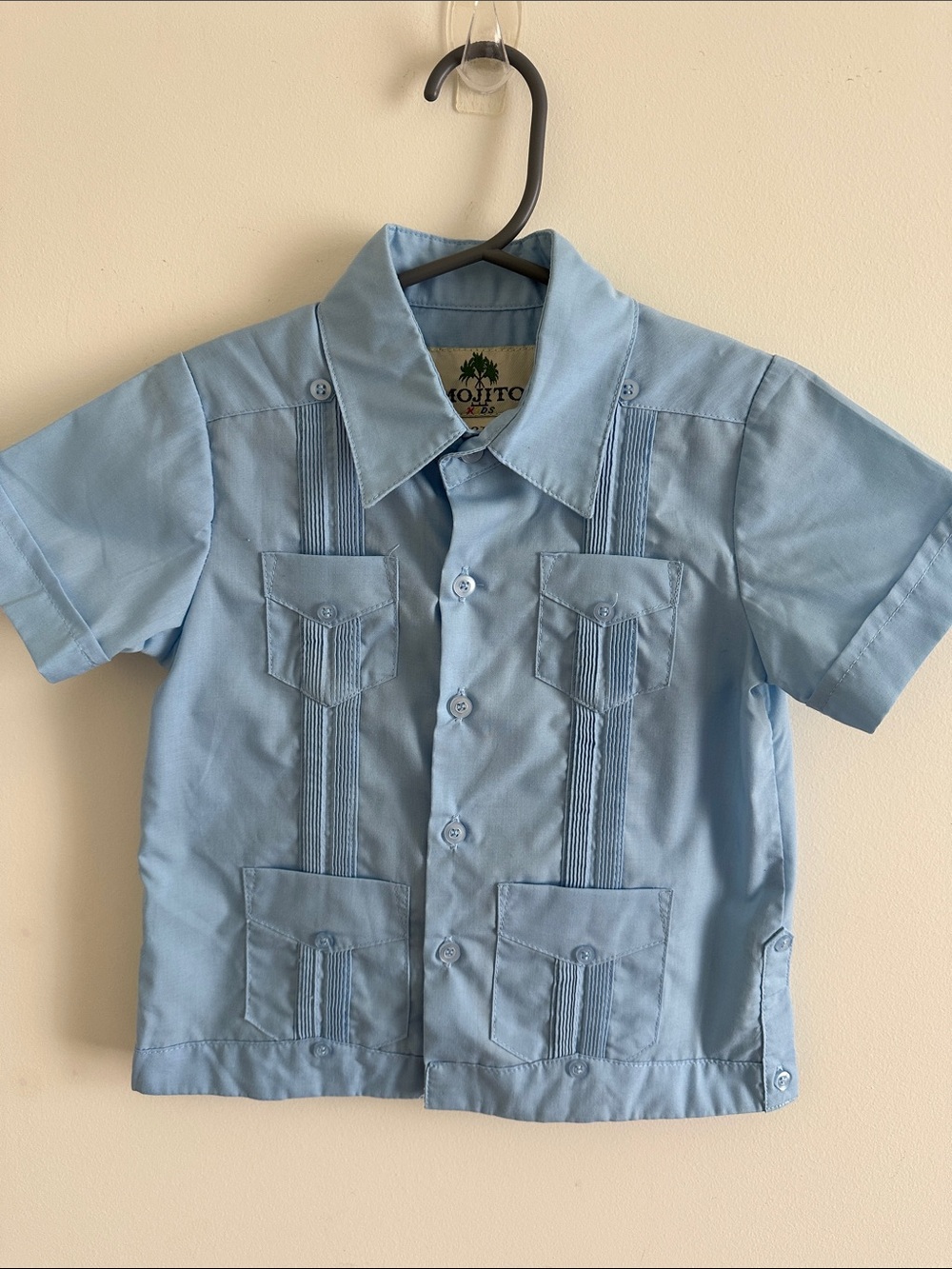 *NWOT* Mojito Kids Boys Short Sleeve Guayabera Collared Button Down Shirt